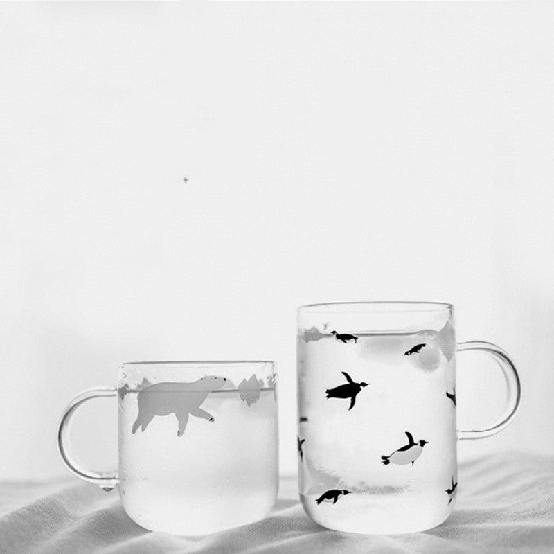 Taza linda de cristal hecha a mano Polar