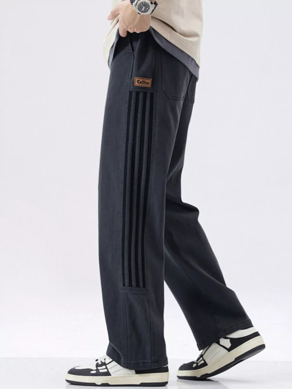 Men's Full Size Loose-Fit Drawstring Casual Pants