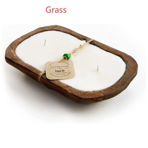 Velas de Lavanda Retro de Madera con Tres Mechas para Aromaterapia