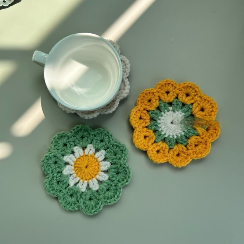 Posavasos de ganchillo con forma de flor
