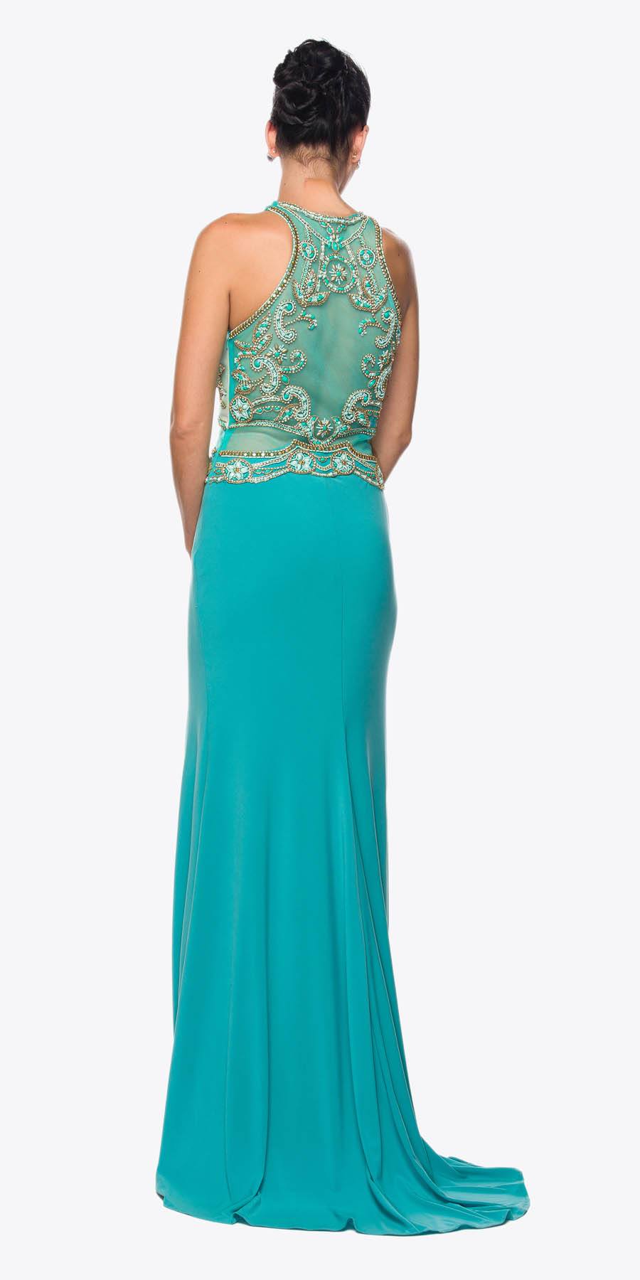 Dress | Juliet 617 Embellished Bodice Sheer Midriff Evening Gown
