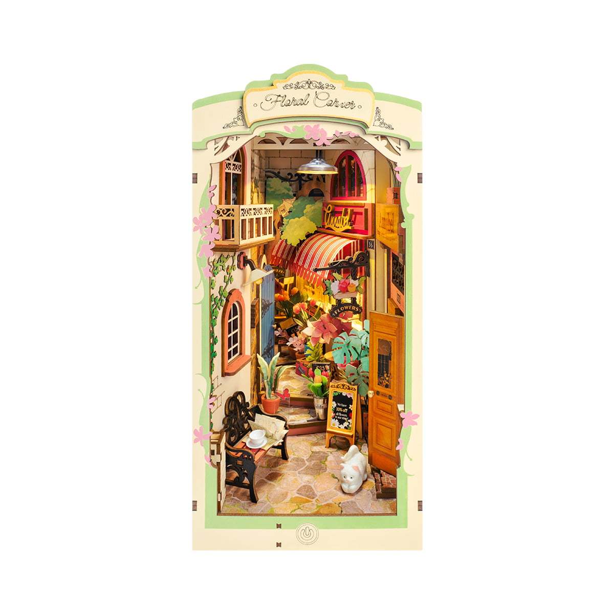 Bookshelf Decor | Miniature House | Floral Corner Diy Book Nook Shelf Insert