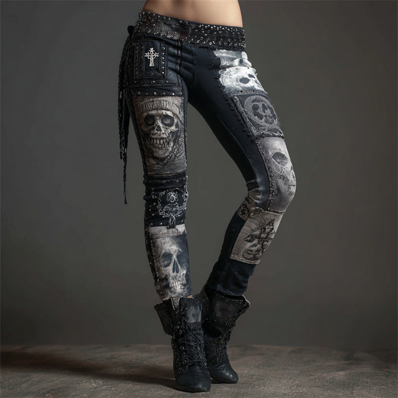 Pantalones de yoga deportivos retro estampados para mujer
