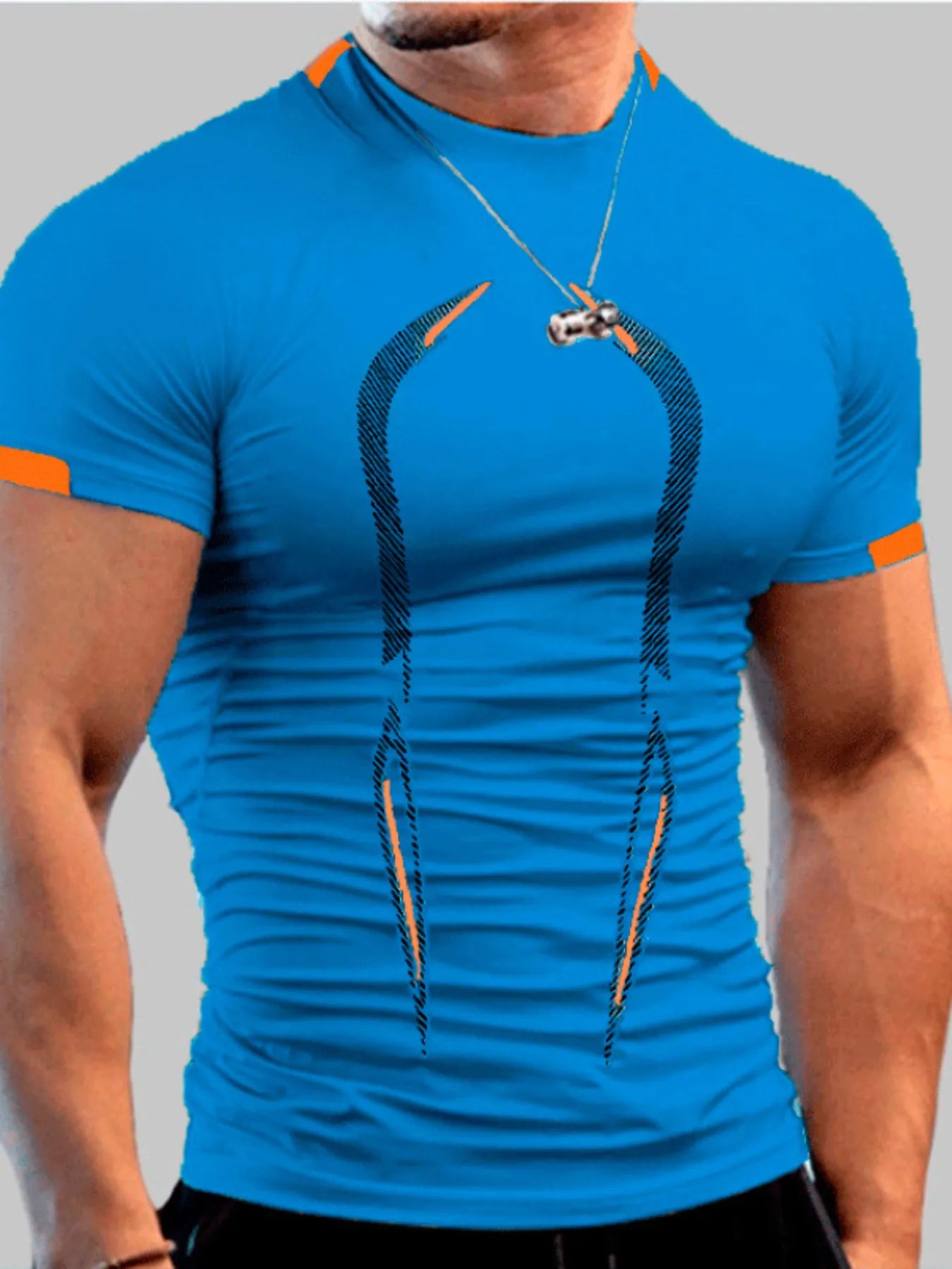 Men's Full Size Mock Neck Short Sleeve Active T-Shirt