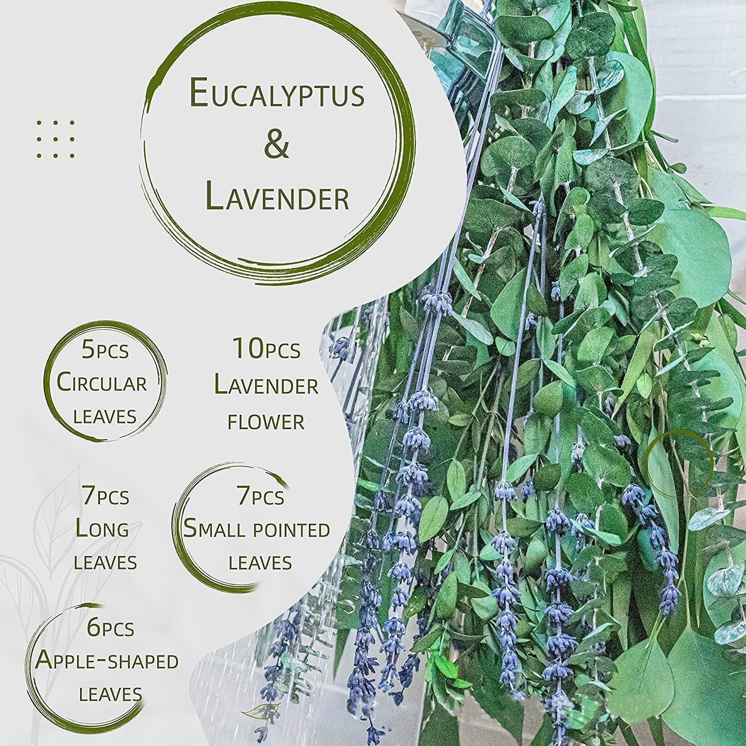 Planta decorativa de eucalipto natural de lavanda para ducha