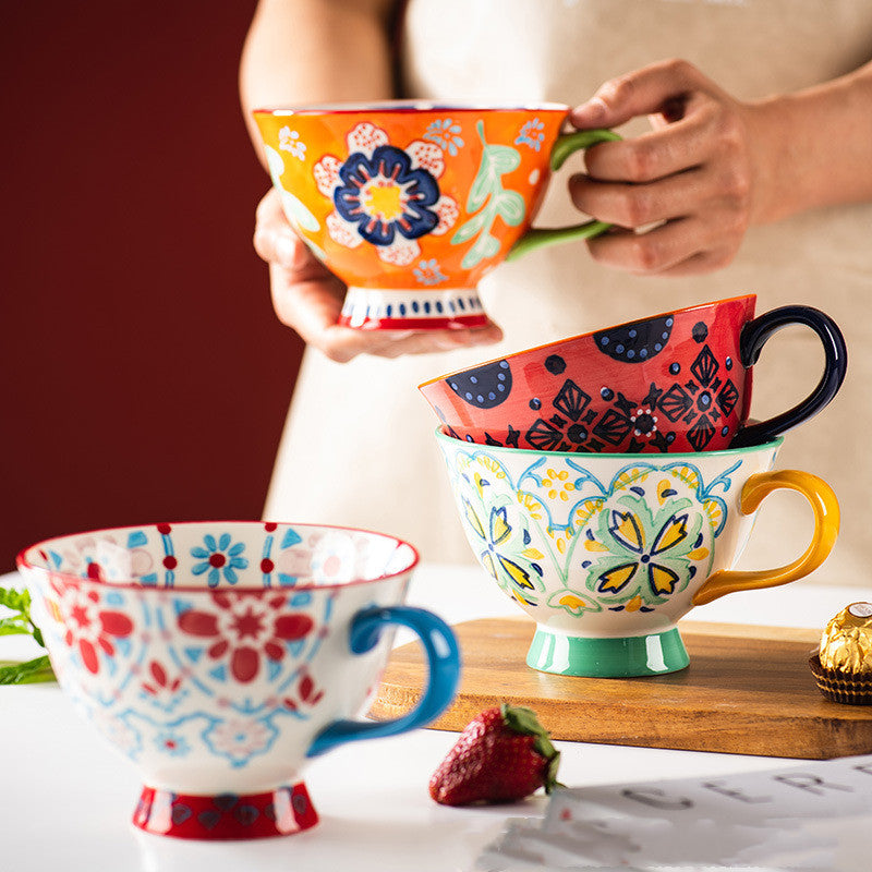 Taza de cerámica de gran capacidad con personalidad creativa