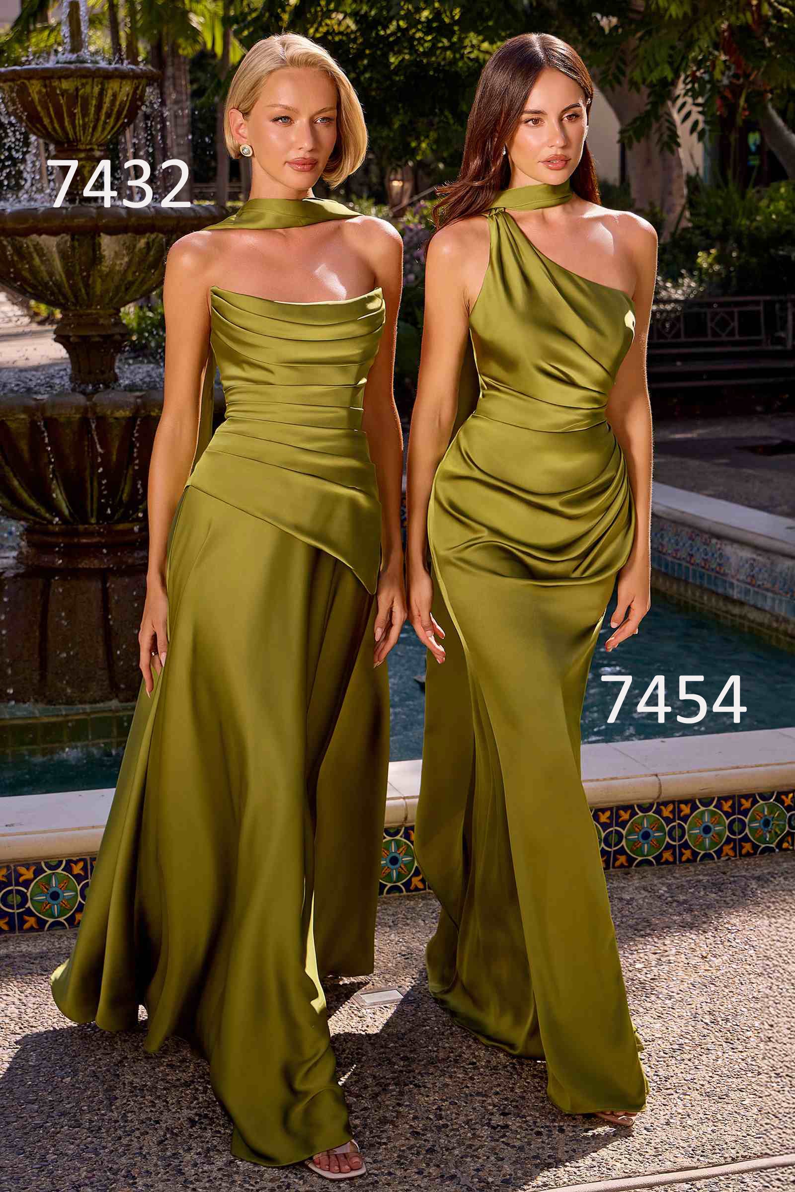 Bridal Party Dress | Ladivine 7454 Dress One Shoulder Luxe Satin Fitted