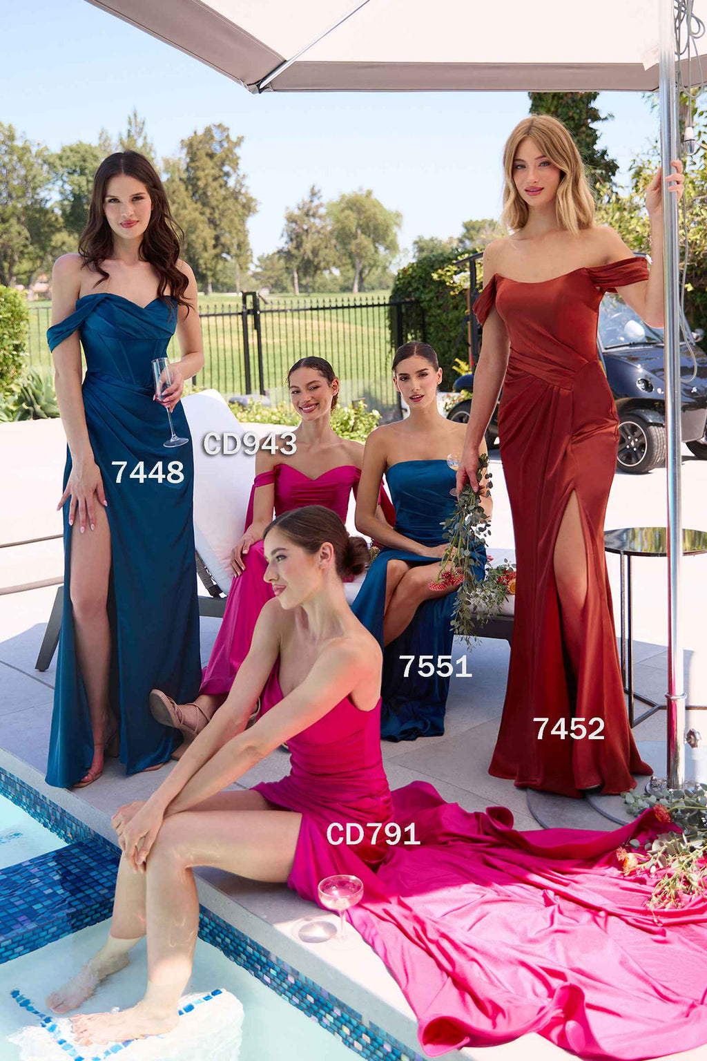 Bridal Party Dress | Ladivine 7448 Dress Long One Shoulder Satin Corset