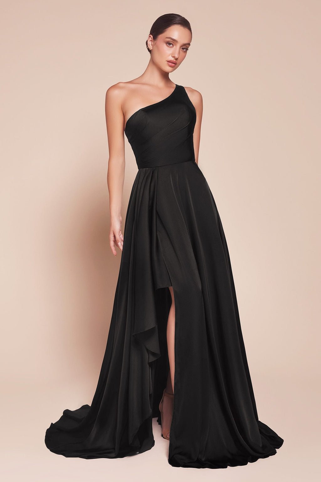 Bridal Party Dress | Ladivine 7450 Dress One Shoulder Satin
