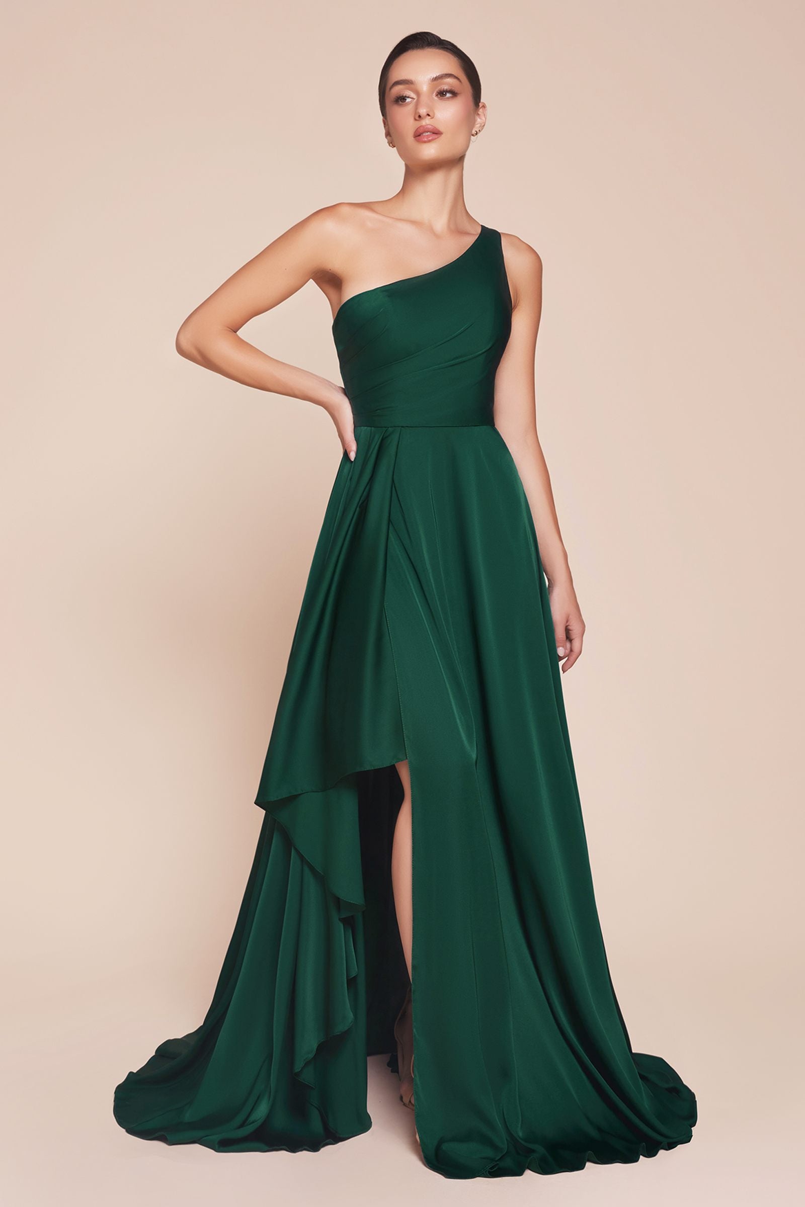 Bridal Party Dress | Ladivine 7450 Dress One Shoulder Satin