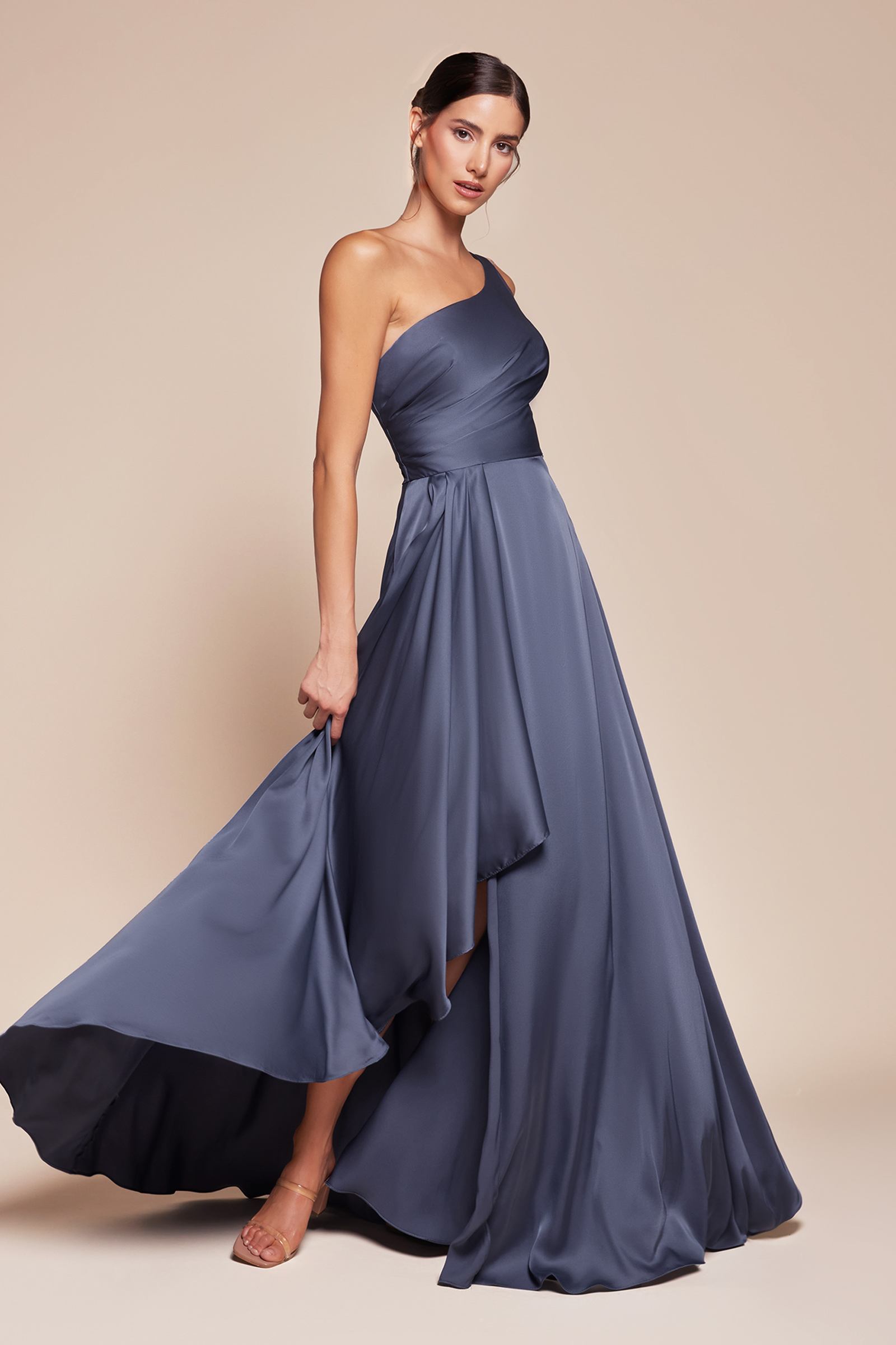 Bridal Party Dress | Ladivine 7450 Dress One Shoulder Satin