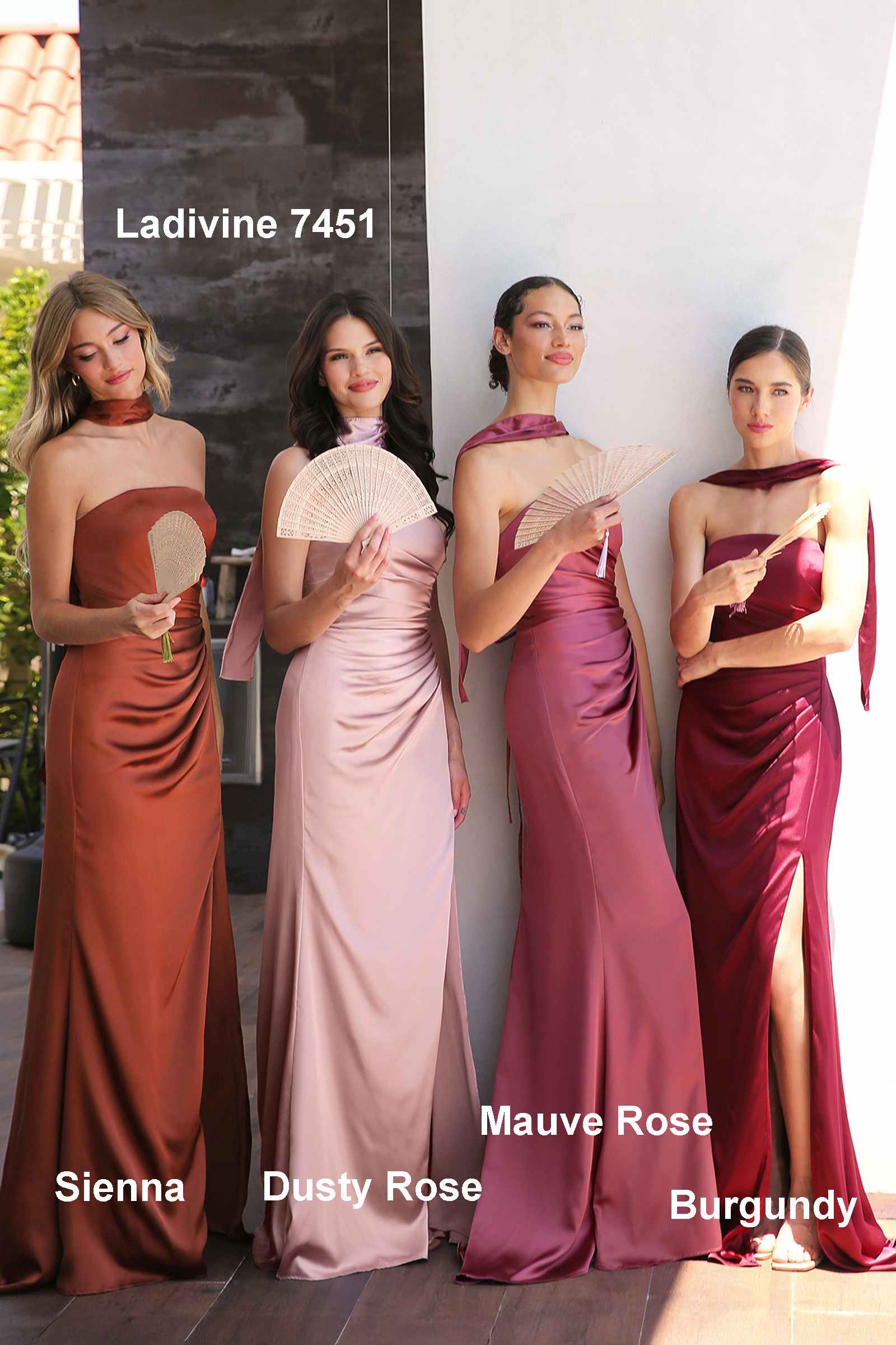 Bridal Party Dress | Ladivine 7451 Dress Strapless Satin Gown with Sash