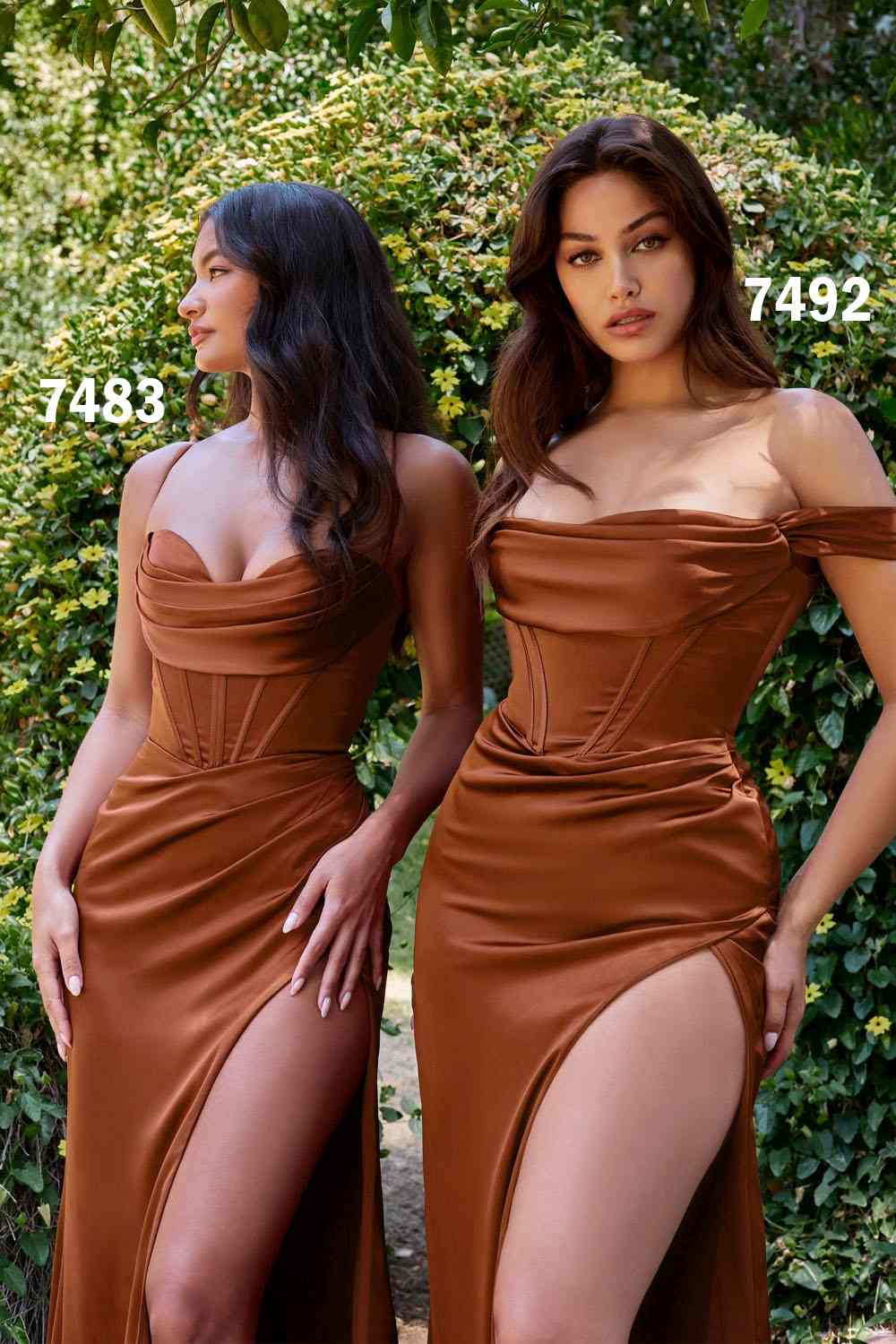Dress | Cinderella Divine 7492c Satin Off the Shoulder Corset