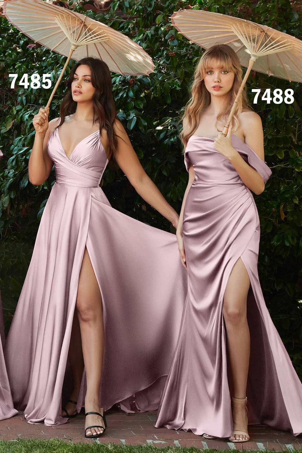 Dress | Ladivine 7485 Long Sweetheart Soft Satin