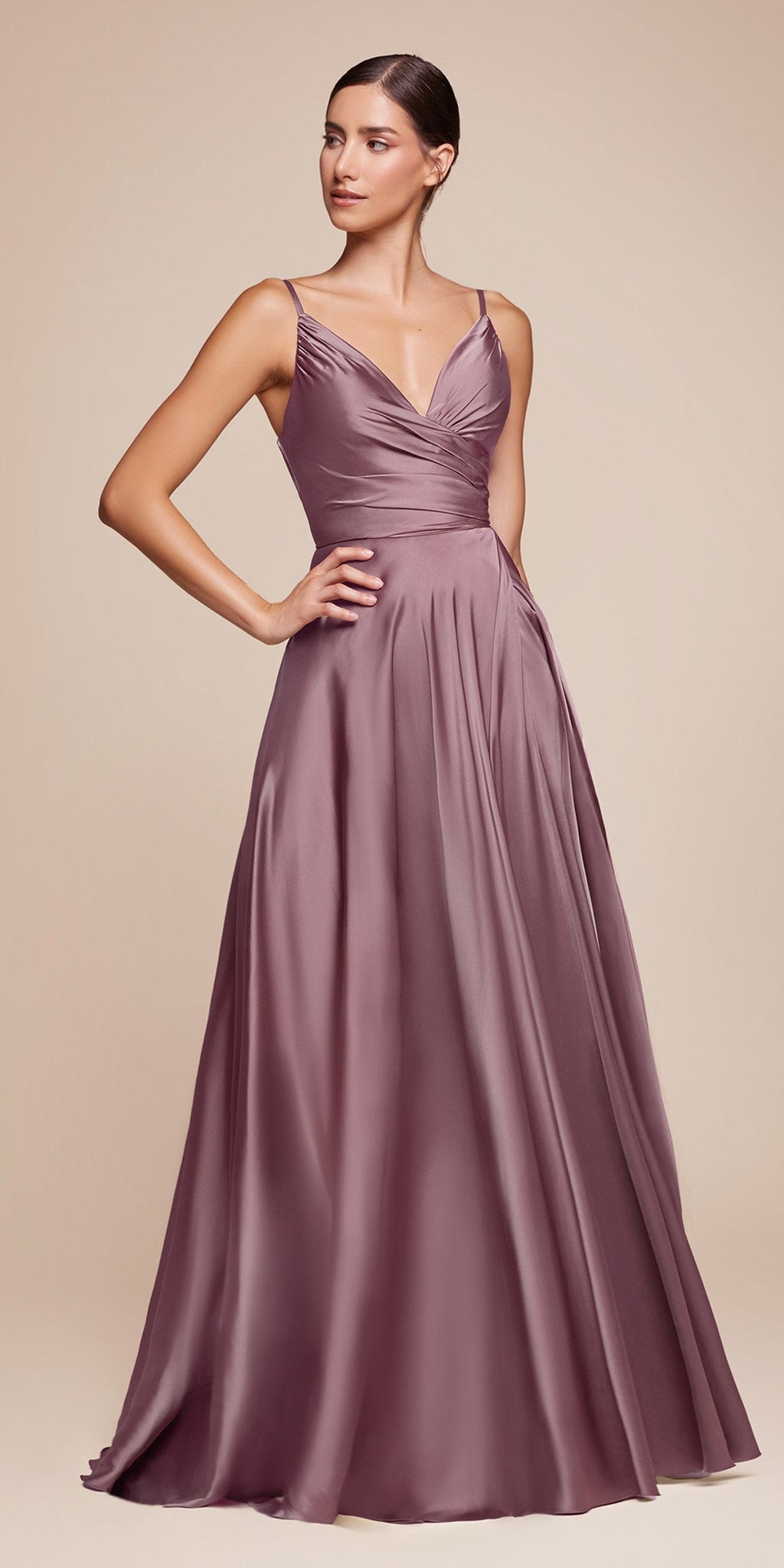 Dress | Ladivine 7485 Long Sweetheart Soft Satin