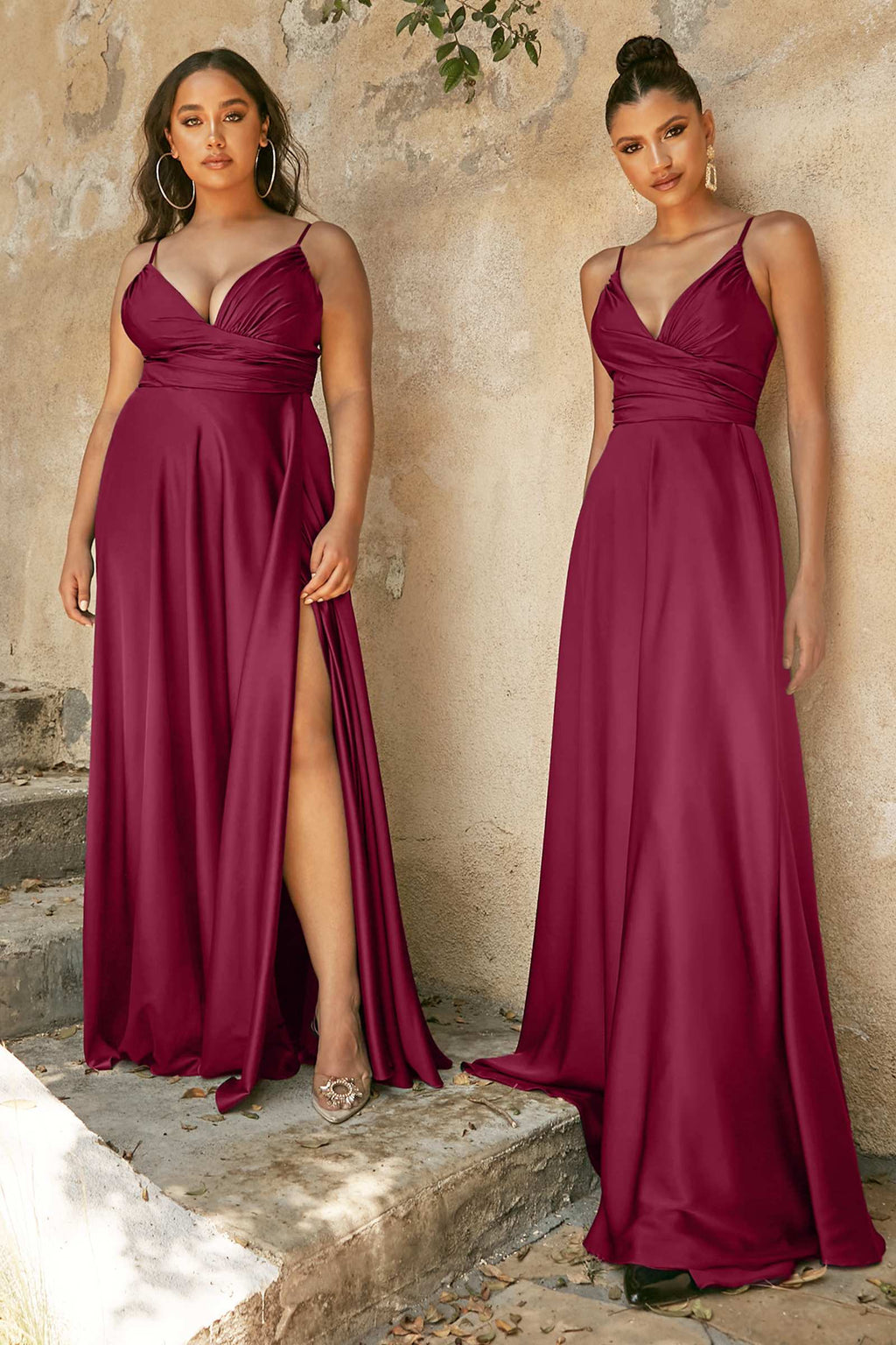 Dress | Ladivine 7485 Long Sweetheart Soft Satin
