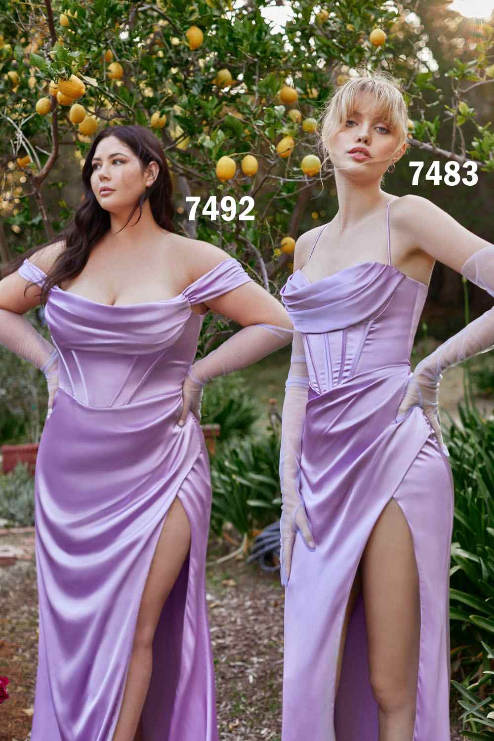 Dress | Cinderella Divine 7492c Satin Off the Shoulder Corset