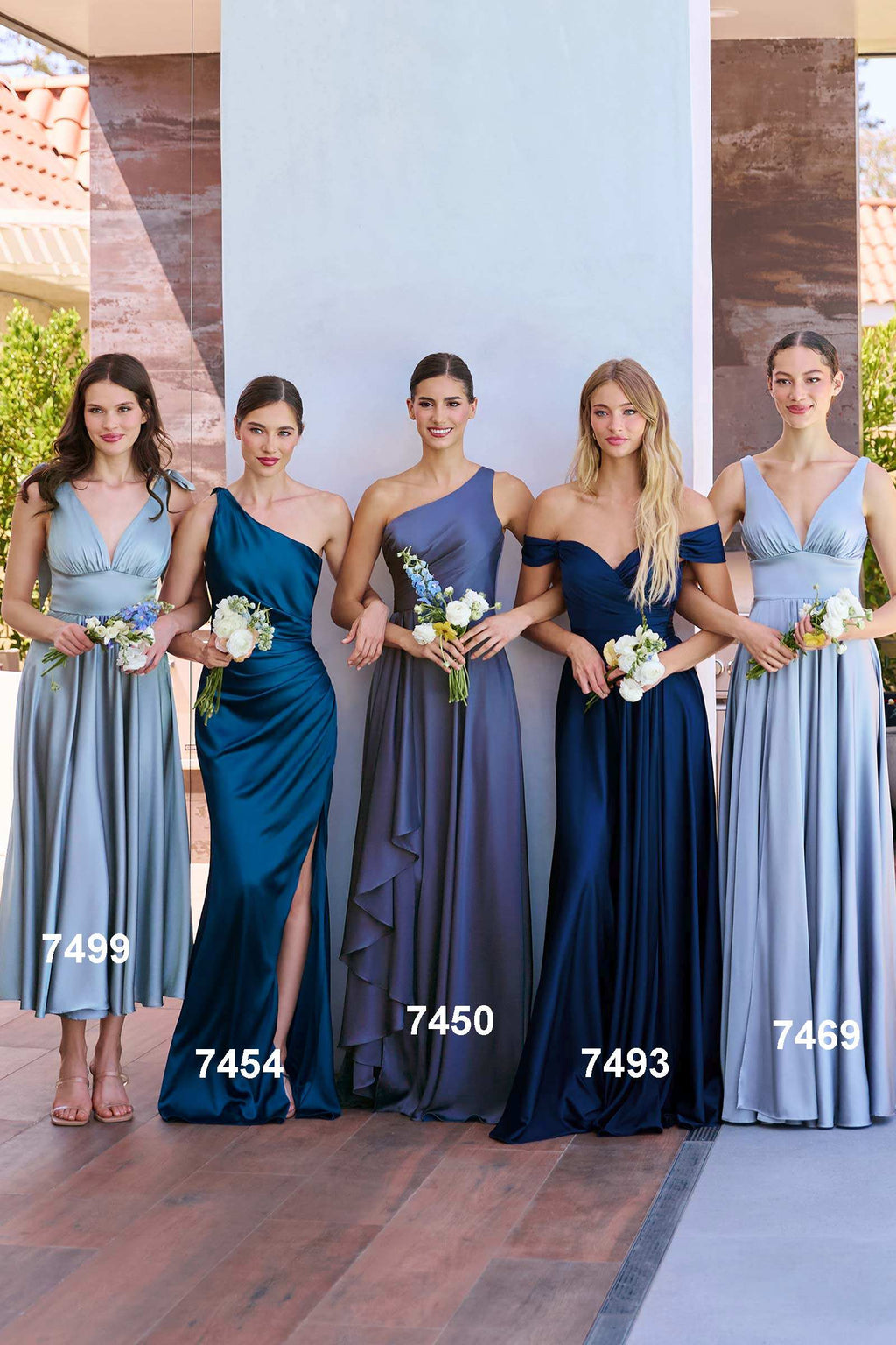 Tea | Ladivine 7499 Dress Tea Length Satin