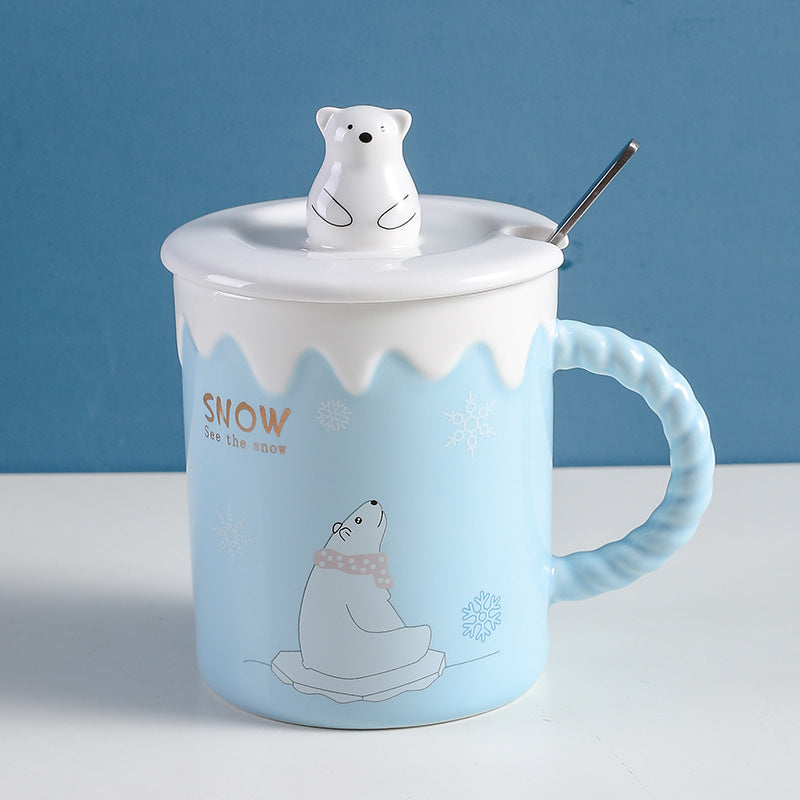 かわいいシロクマのマグカップ 陶器のマグカップ
