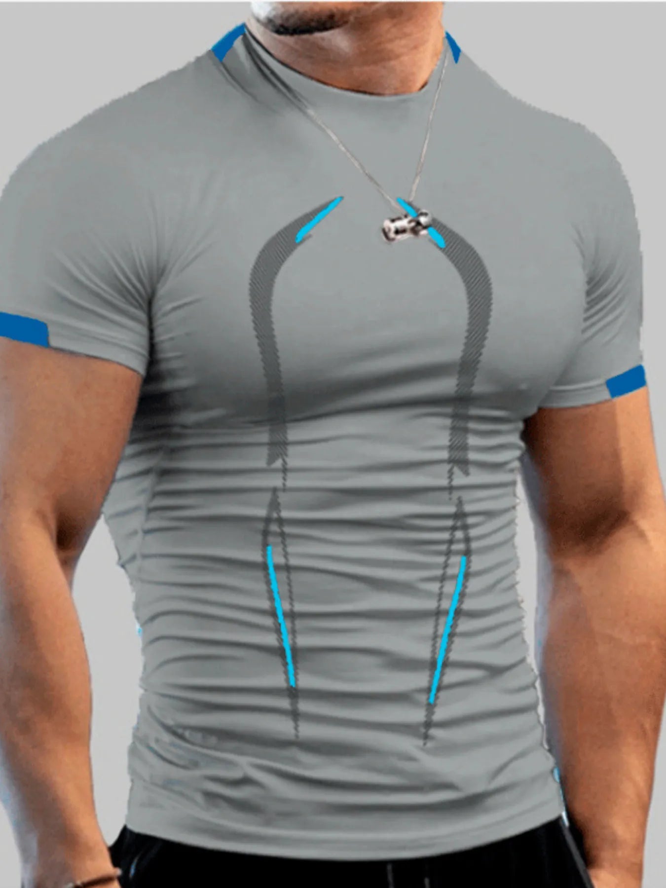 Men's Full Size Mock Neck Short Sleeve Active T-Shirt