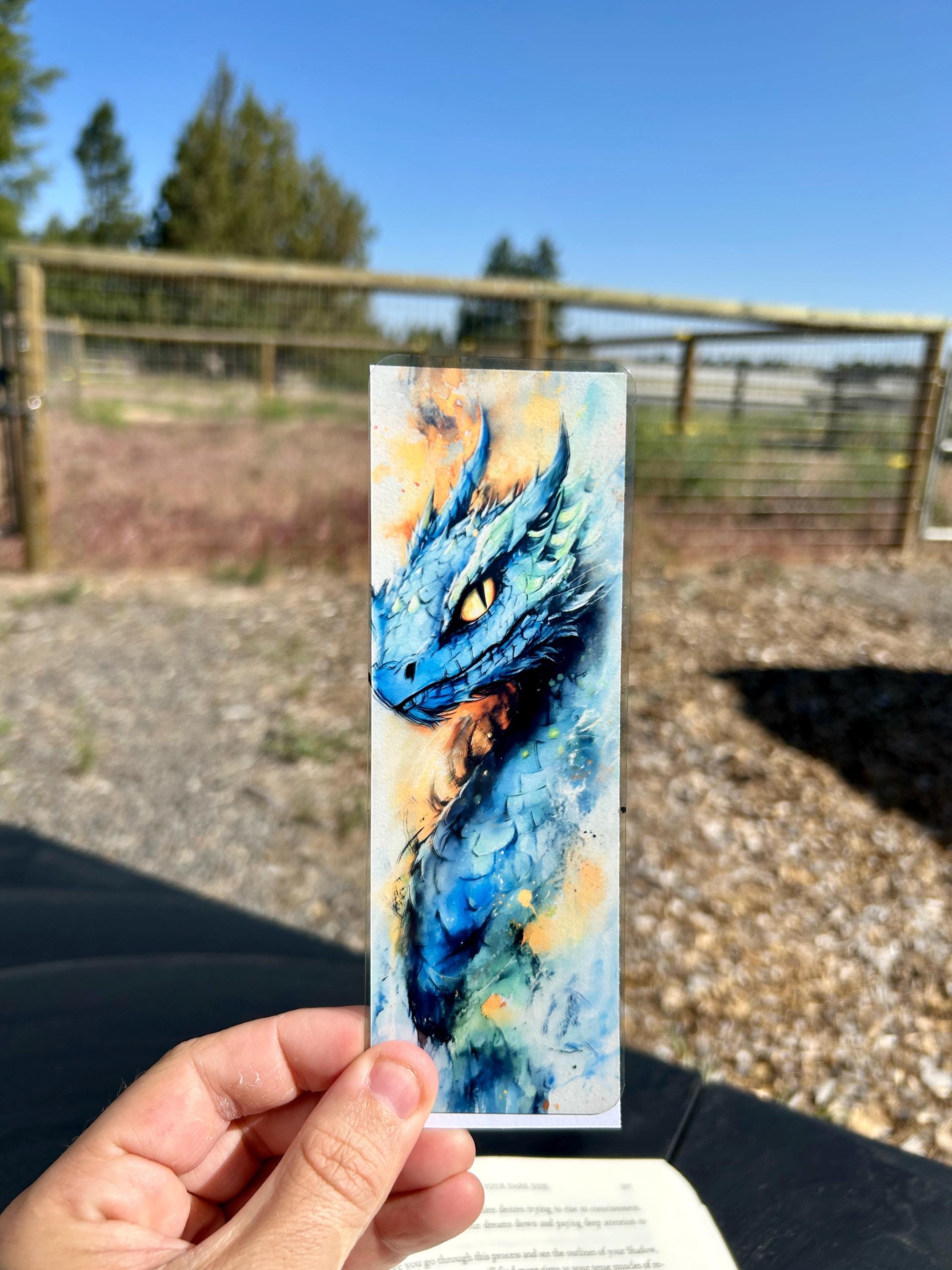 Bookmark | Basilisk Bookmark – Watercolor Dragon, Mythical Bookmark Design,
