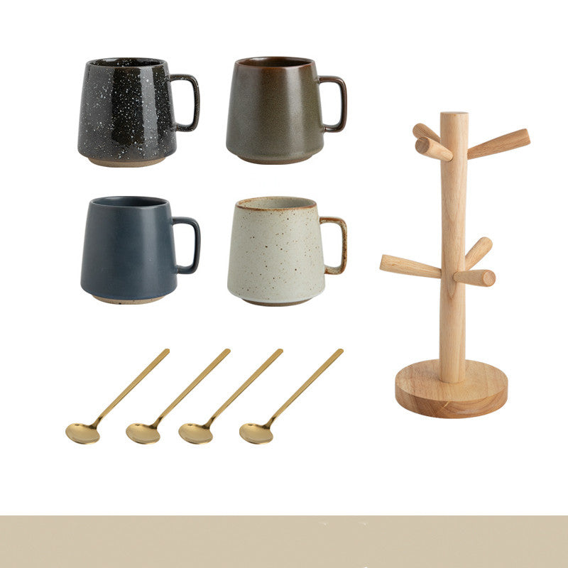 Taza de gres japonesa estilo retro de nicho