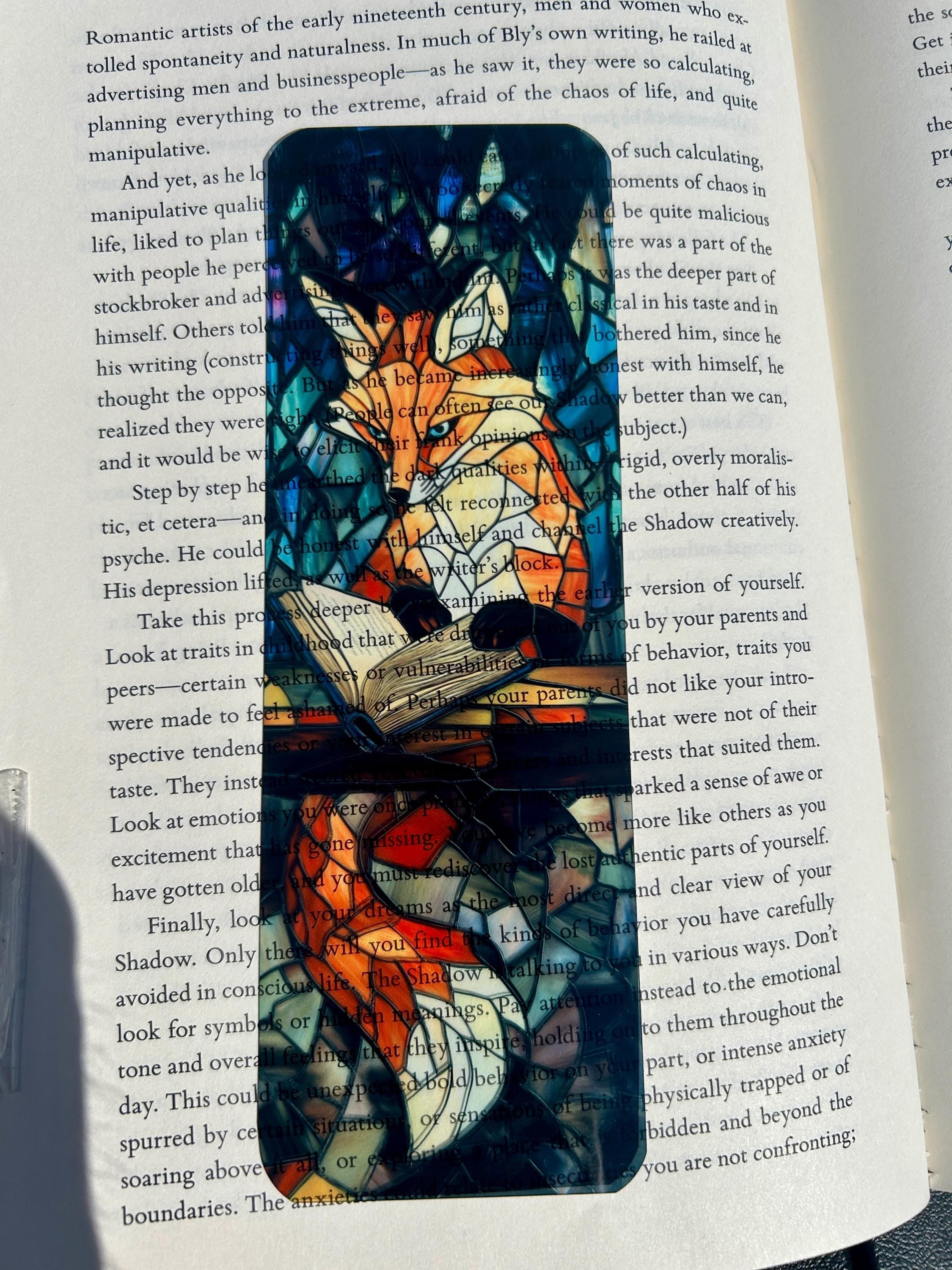 Bookmark | Wise Fox Bookmark with Stained Glass Forest