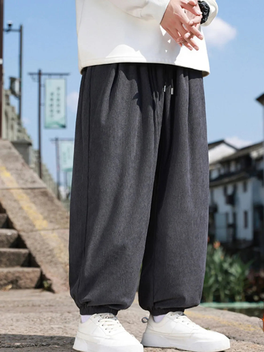 Men's Drawstring Corduroy Joggers