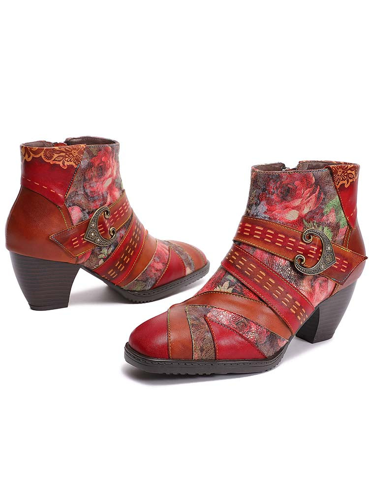 Ankle Boot | Annika Flower Handmade Leather Ankle Boots