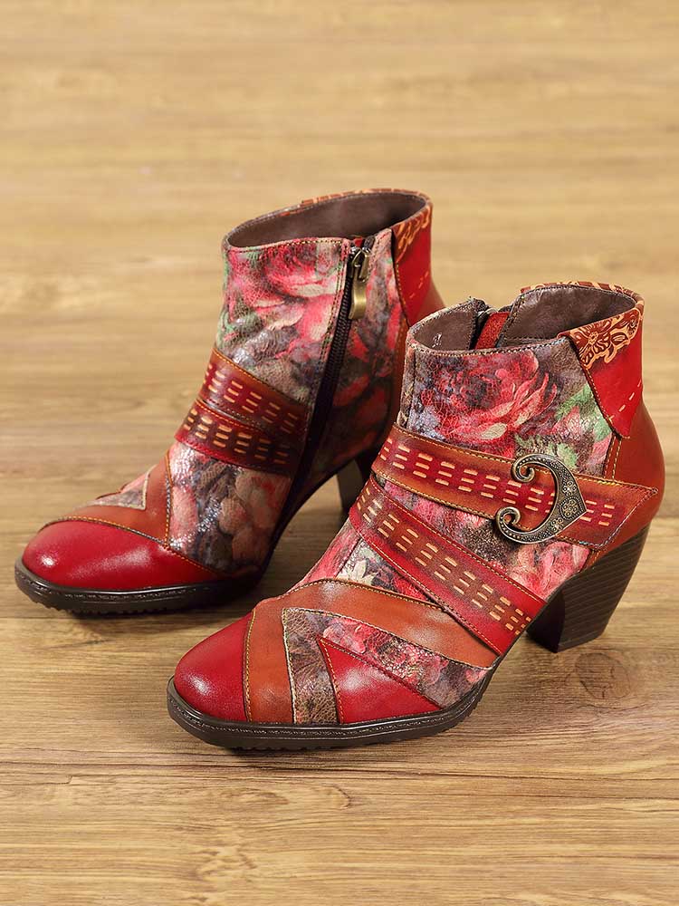 Ankle Boot | Annika Flower Handmade Leather Ankle Boots