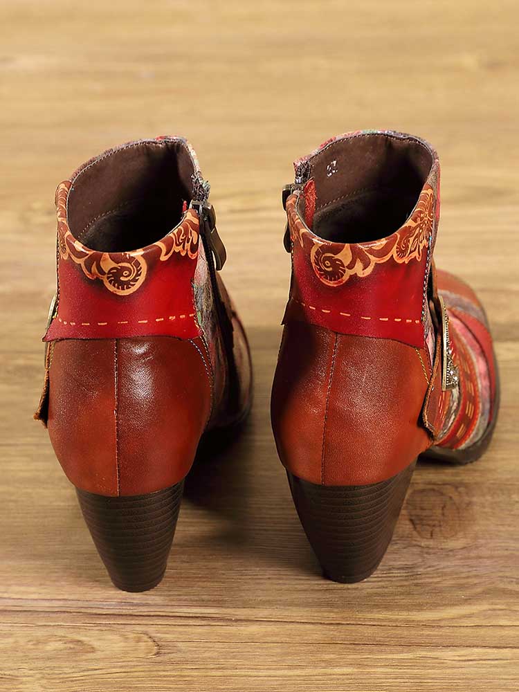 Ankle Boot | Annika Flower Handmade Leather Ankle Boots