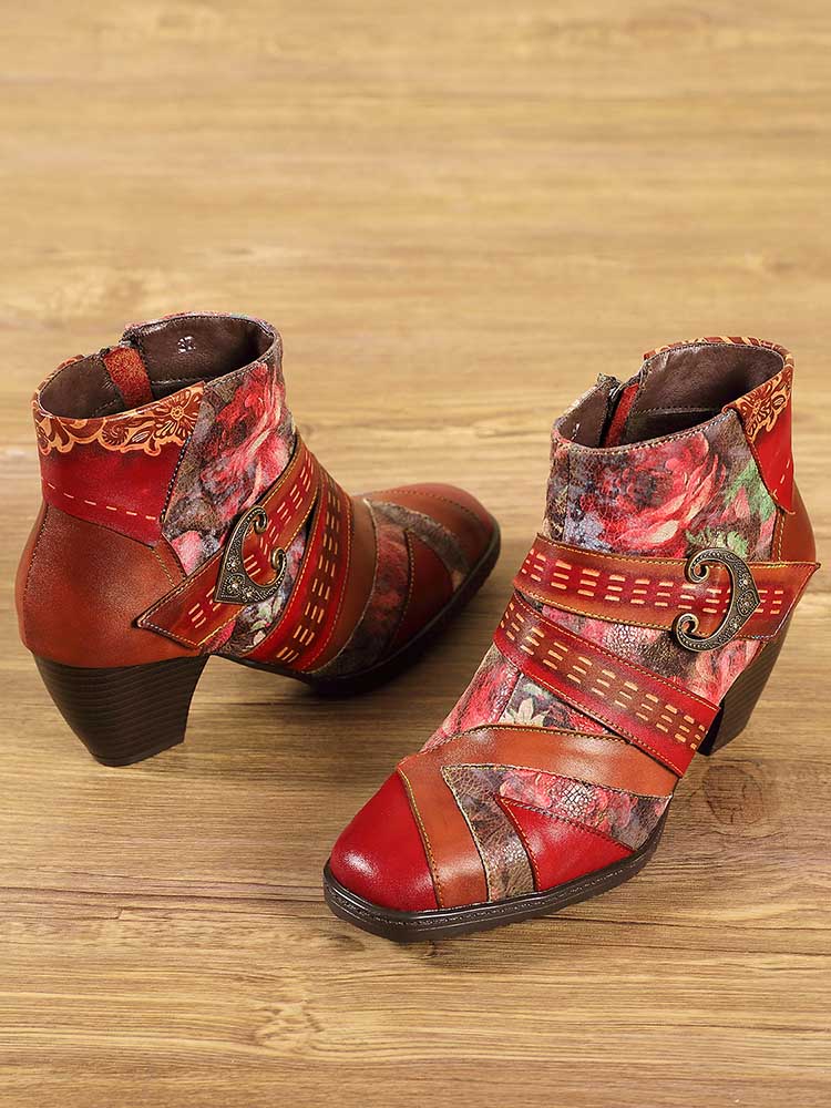 Ankle Boot | Annika Flower Handmade Leather Ankle Boots