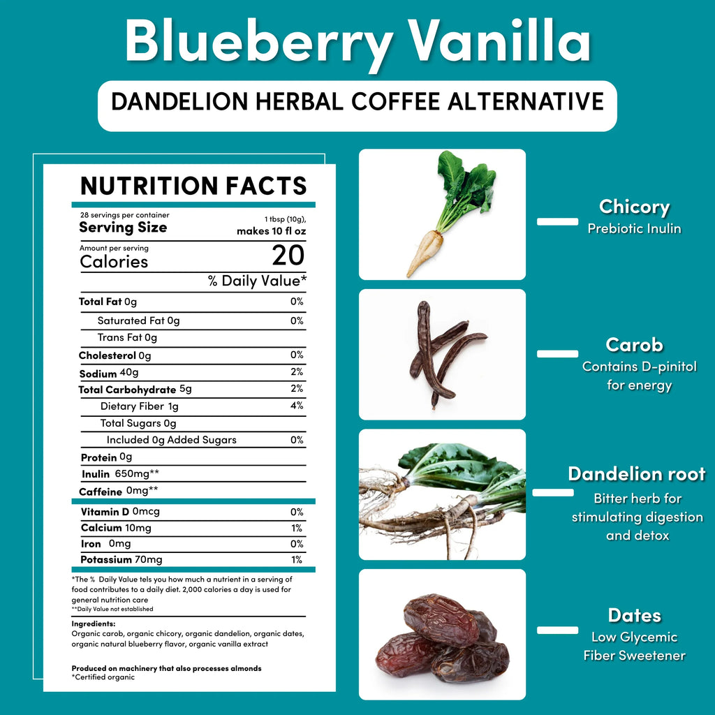 Herbal Coffee | Teeccino | Blueberry Vanilla Chicory Herbal Coffee