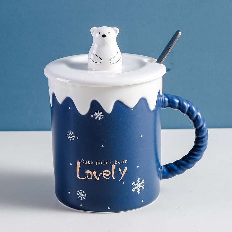 かわいいシロクマのマグカップ 陶器のマグカップ