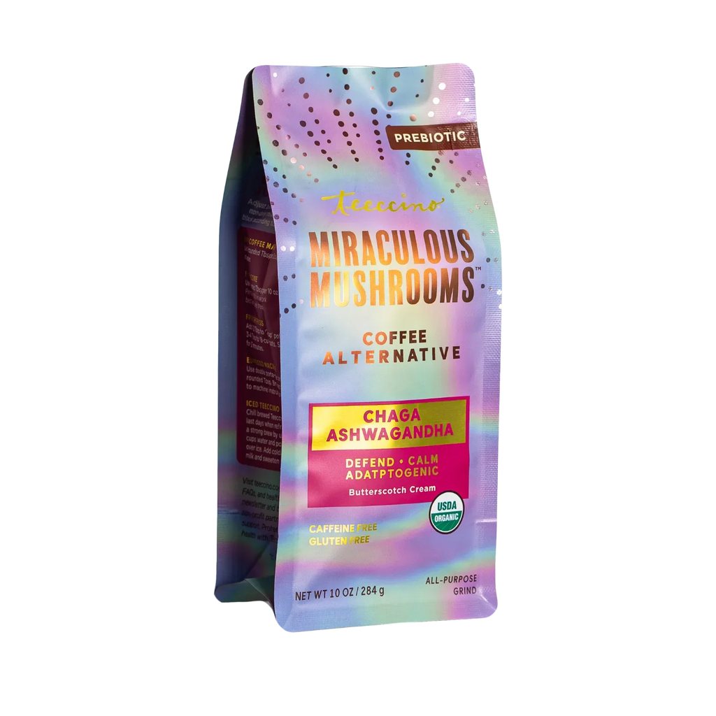 Herbal Coffee | Teeccino | Chaga Ashwagandha Butterscotch Cream Mushroom Herbal Coffee