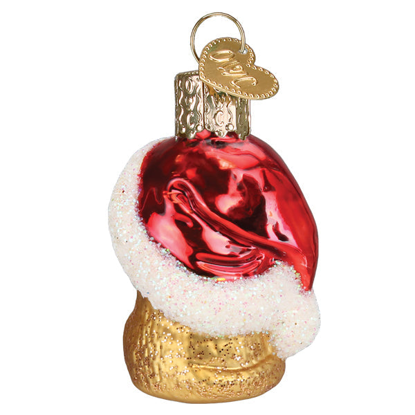 Adorno de gatito de Papá Noel en miniatura