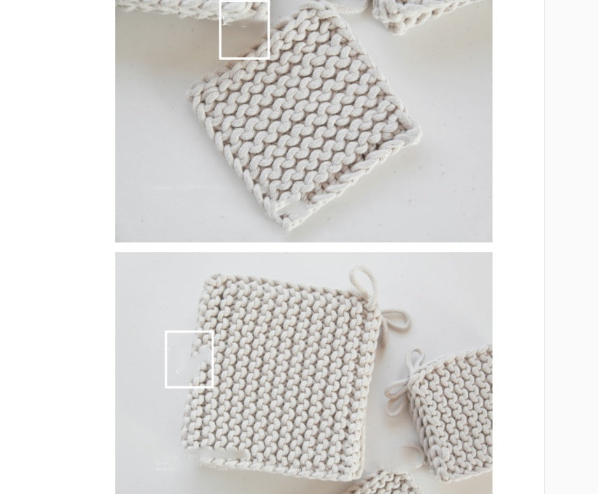 Posavasos de algodón simple hecho a mano/manopla