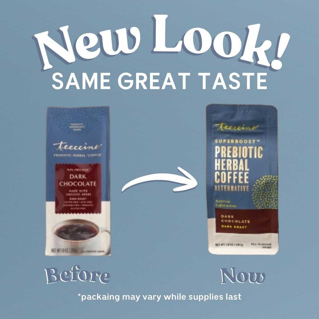 Herbal Coffee | Teeccino | Dark Chocolate Prebiotic Superboost Herbal Coffee