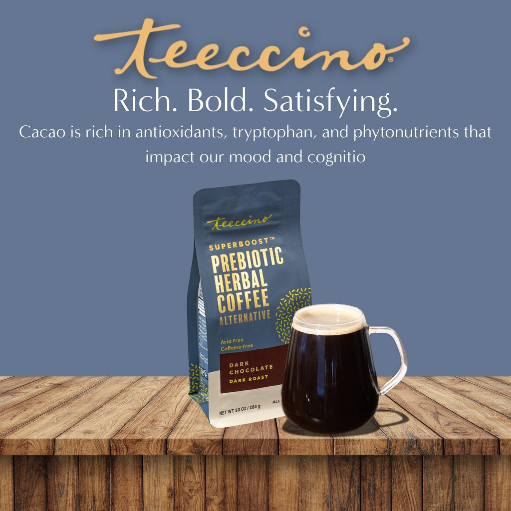 Herbal Coffee | Teeccino | Dark Chocolate Prebiotic Superboost Herbal Coffee