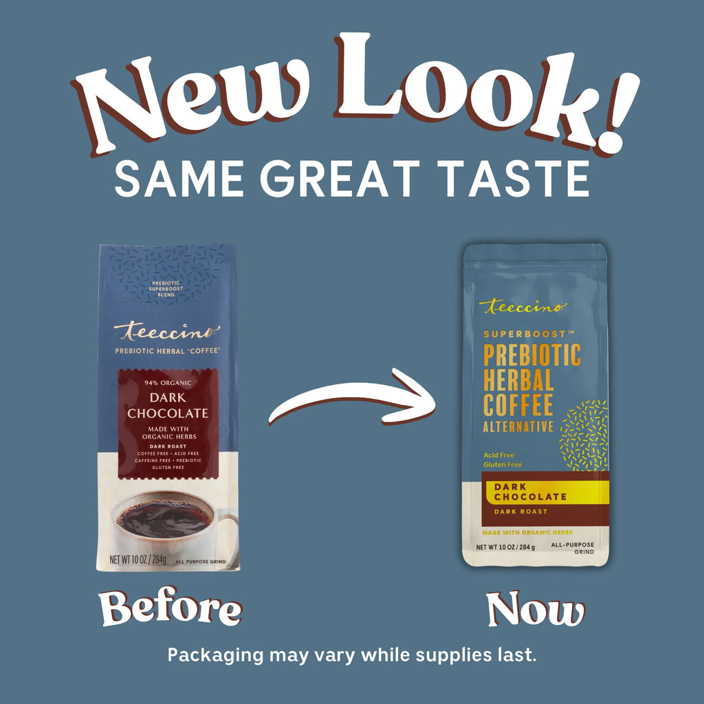 Herbal Coffee | Teeccino | Dark Chocolate Prebiotic Superboost Herbal Coffee