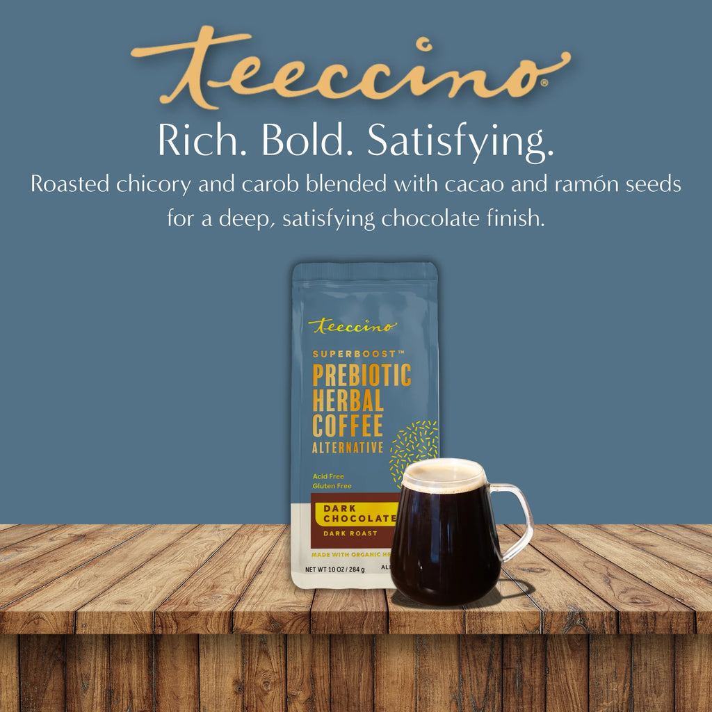 Herbal Coffee | Teeccino | Dark Chocolate Prebiotic Superboost Herbal Coffee