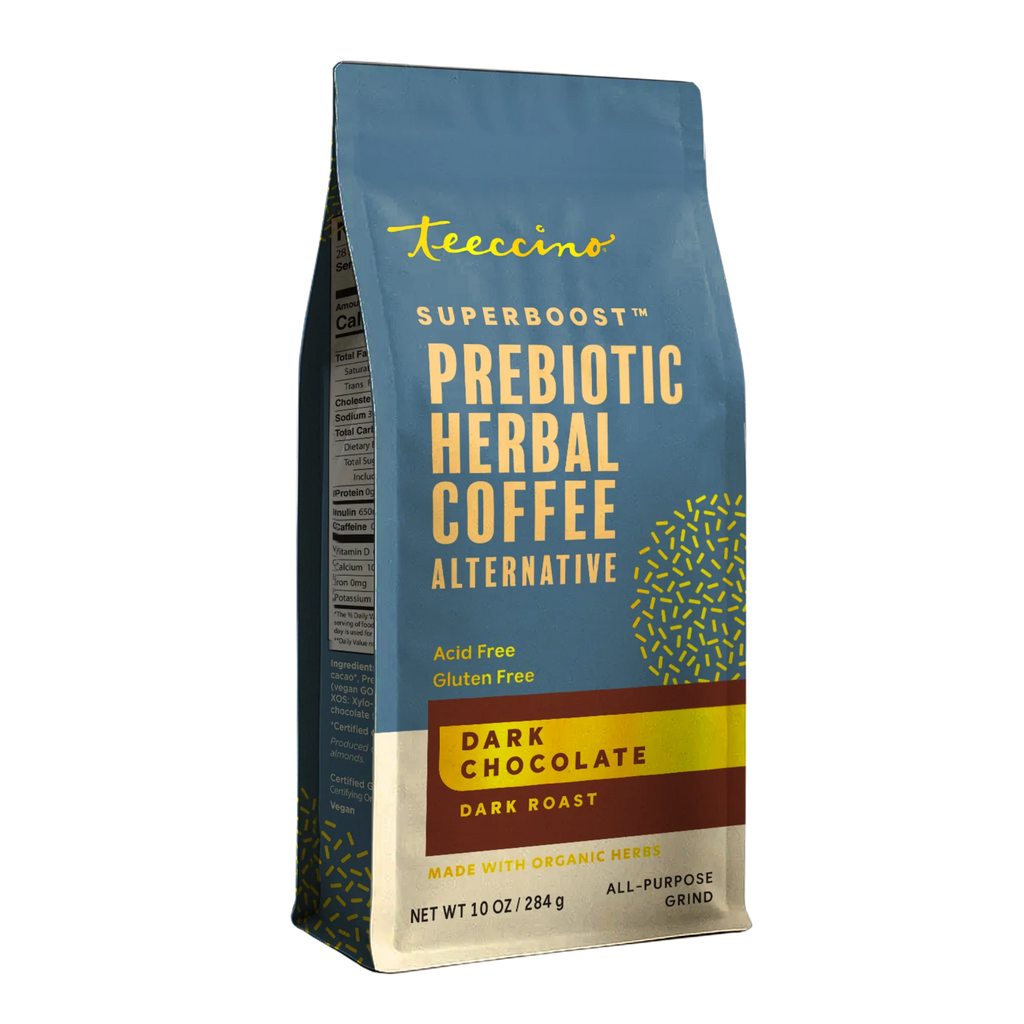 Herbal Coffee | Teeccino | Dark Chocolate Prebiotic Superboost Herbal Coffee