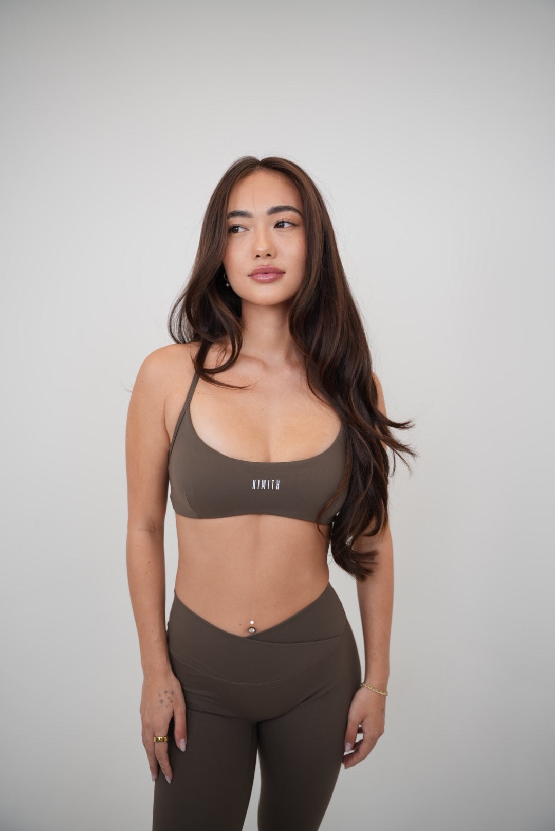 My Time Is Divine Brown Esculpe el Legging con Cintura en V