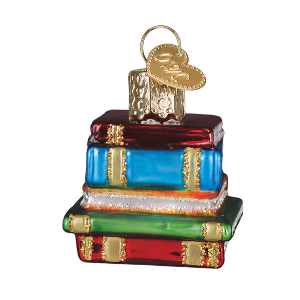 Adorno de minipila de libros