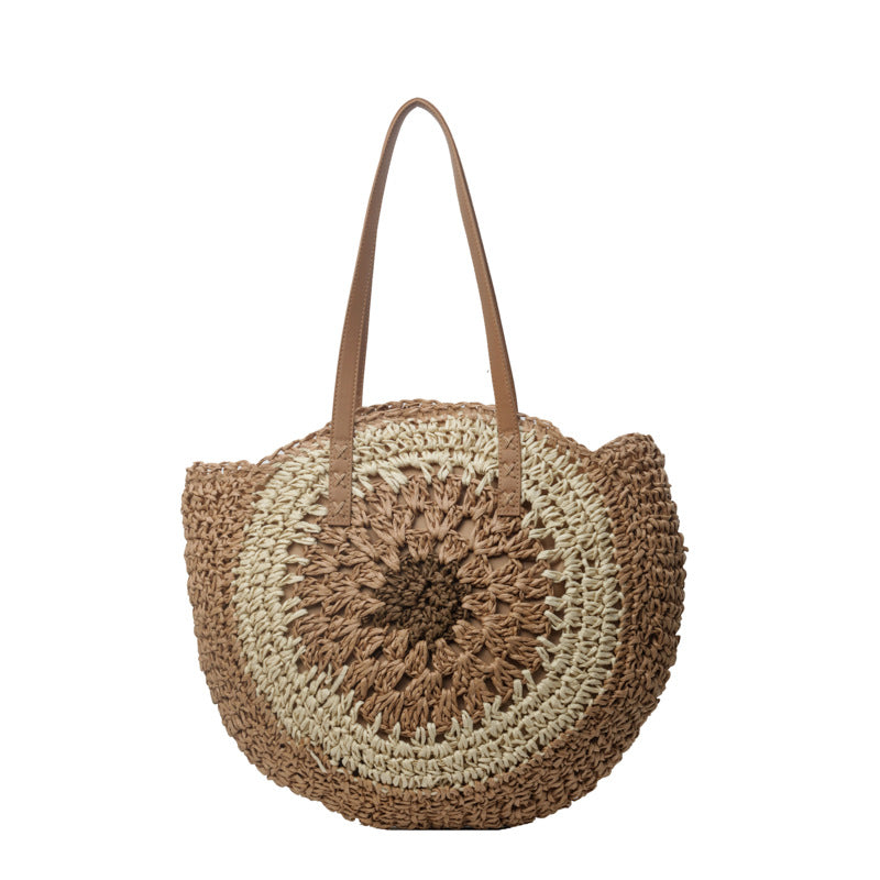 Bolso de paja de ganchillo de un solo hombro