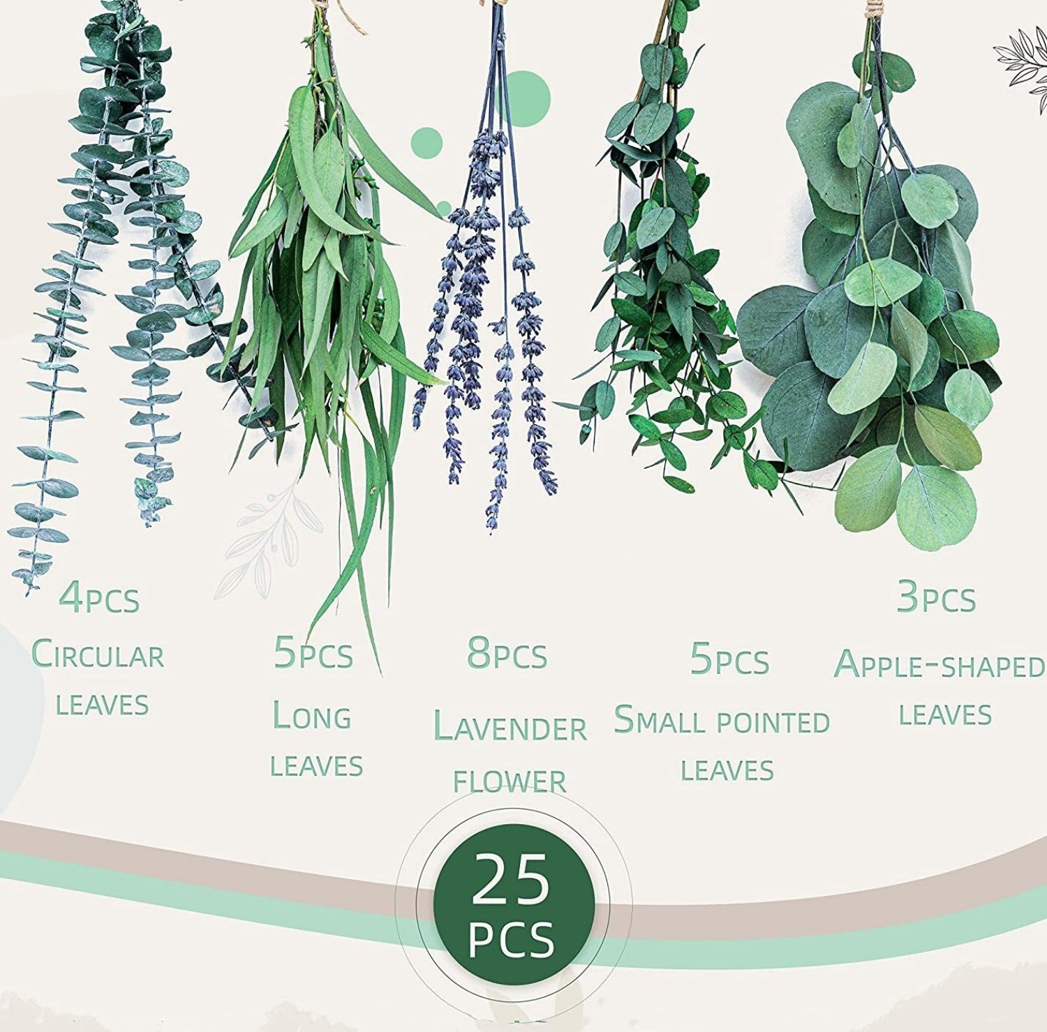 Planta decorativa de eucalipto natural de lavanda para ducha