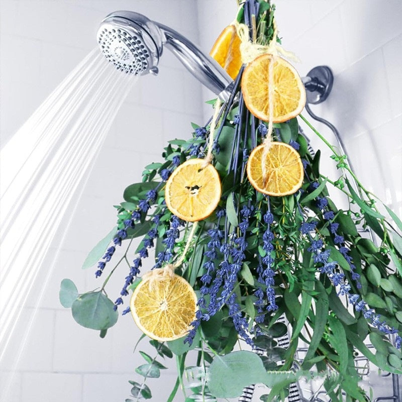 Planta decorativa de eucalipto natural de lavanda para ducha