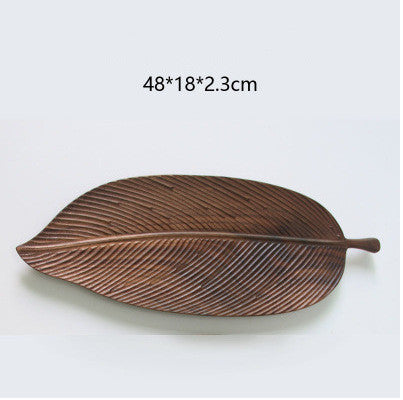 Bandeja de Madera Maciza Creativa Original Hecha a Mano para Dim Sum, Aperitivos, Frutas con Forma de Hoja