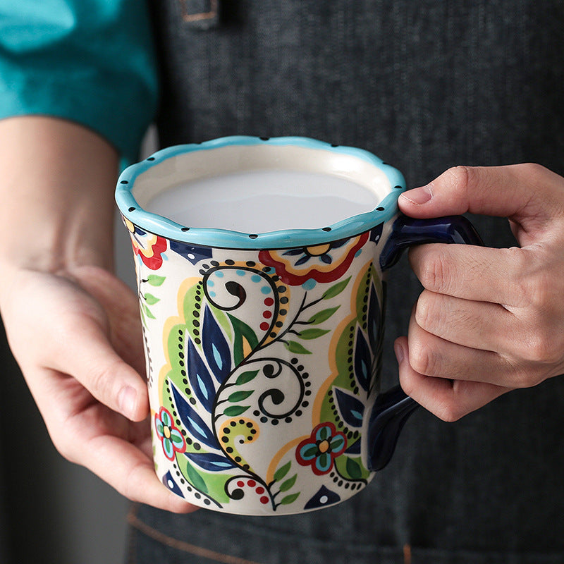 Taza de cerámica japonesa pintada a mano en oferta