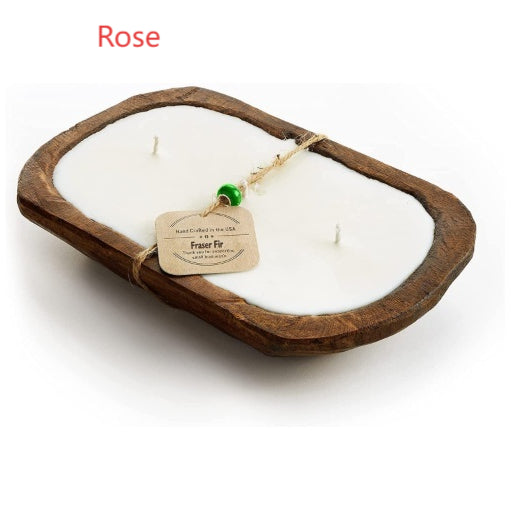 Velas de Lavanda Retro de Madera con Tres Mechas para Aromaterapia